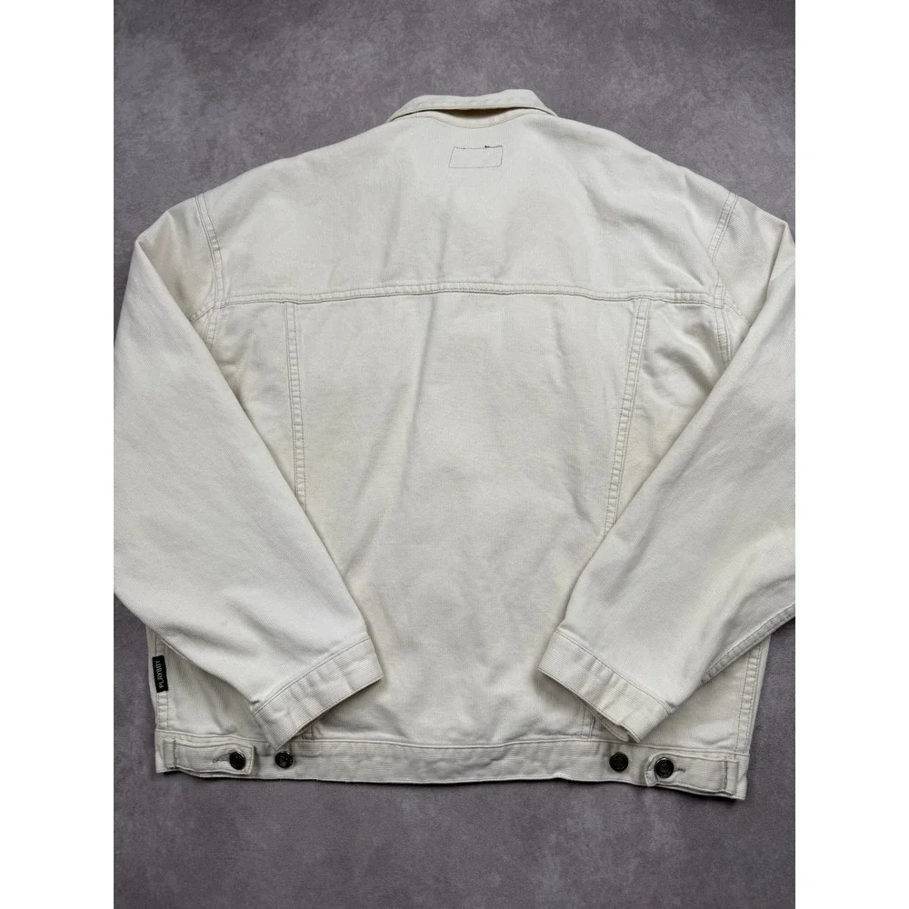 VTG GII Playboy Jeans Collection Men LL Cream Corduroy Trucker Jacket Y2K Casual